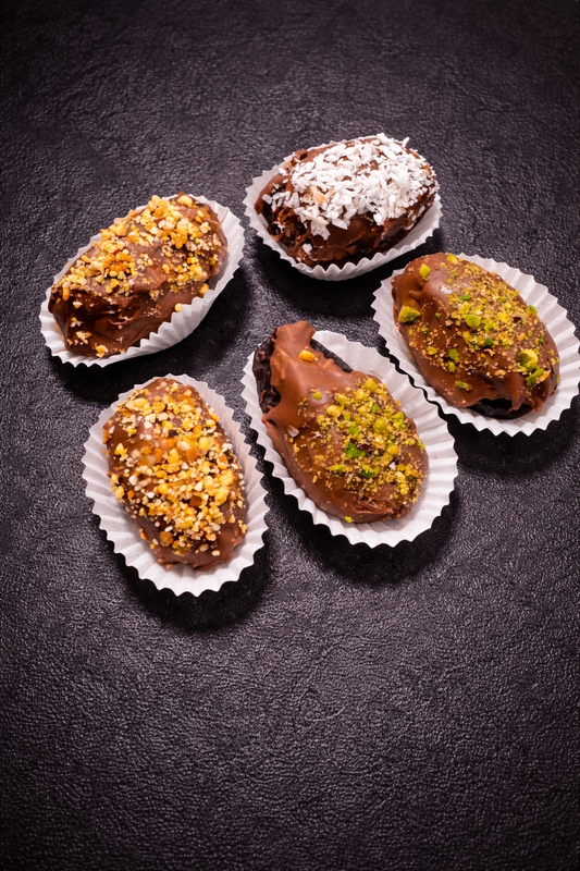 Chocolate Date Assortment - Dubai Style and Hazelnut - 4 pieces